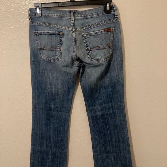 7 For All Mankind Medium Blue Boot Cut Jeans - Picture 2 of 3